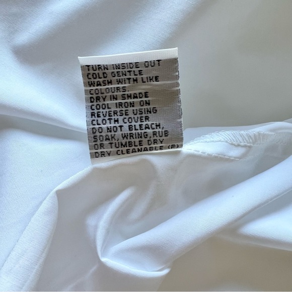 Mela Purdie SS Tuck Shirt White Button Down Blouse Size Medium relaxed - Picture 13 of 16